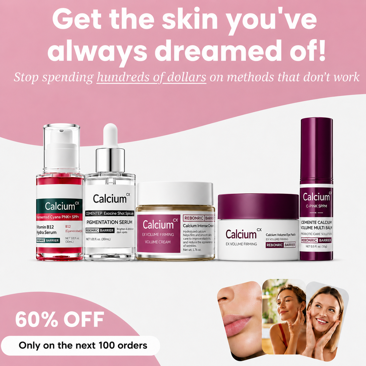 Final 3 Hours: 60%OFF🔥Gifted Collagen Boost 5-Step Set Calcium Collagen Balm for Firming & Pore Care
