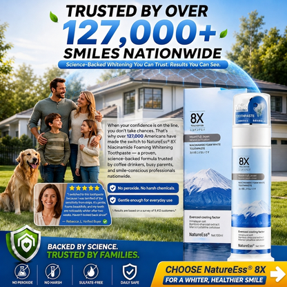 【Professional Grade】Niacinamide Foaming Whitening Toothpaste 8X - Fresh Breath Stain Removal Gentle Teeth Cleaning 100ml-A