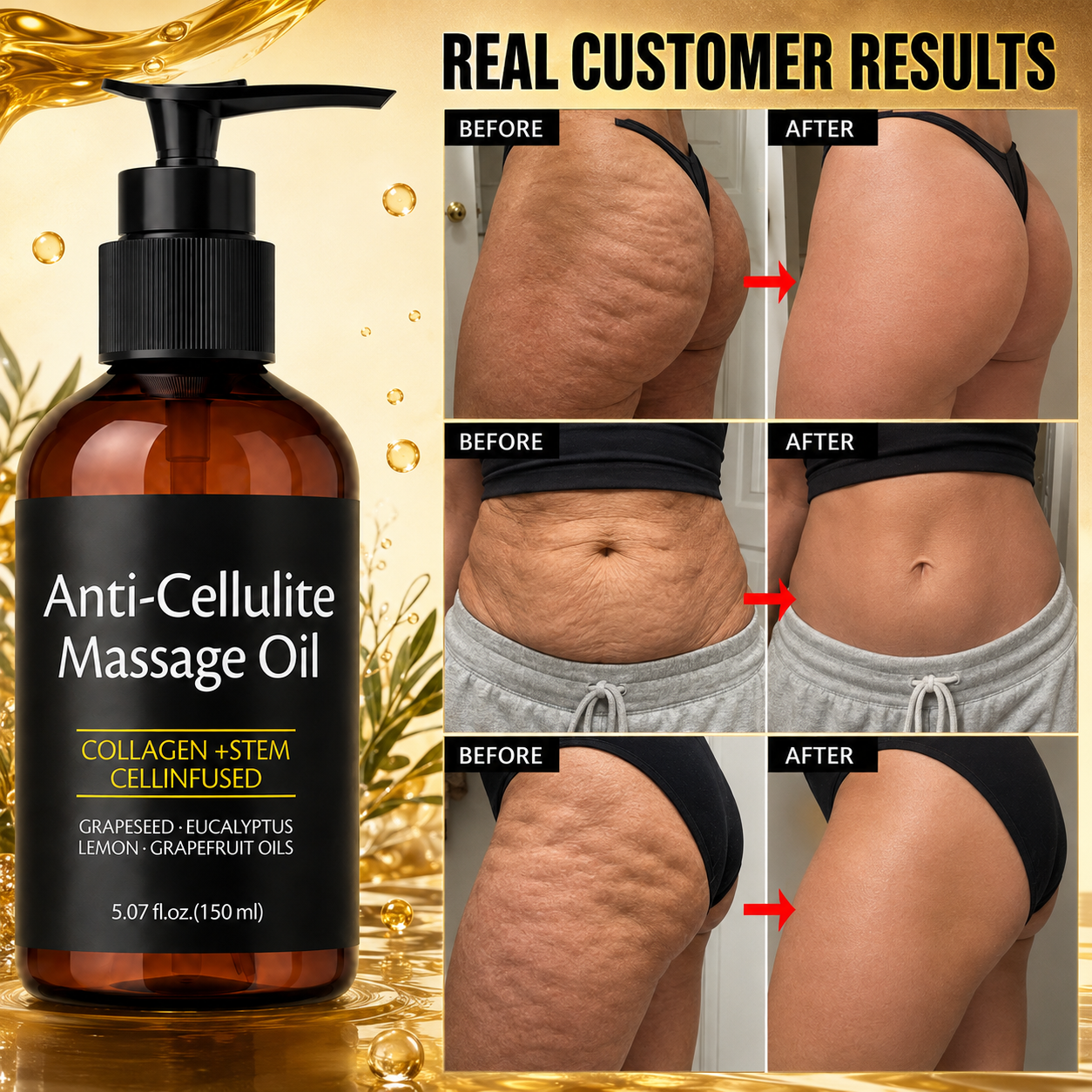 Anti Cellulite Massage Oil — Target Stubborn Fat & Sculpt Your Body